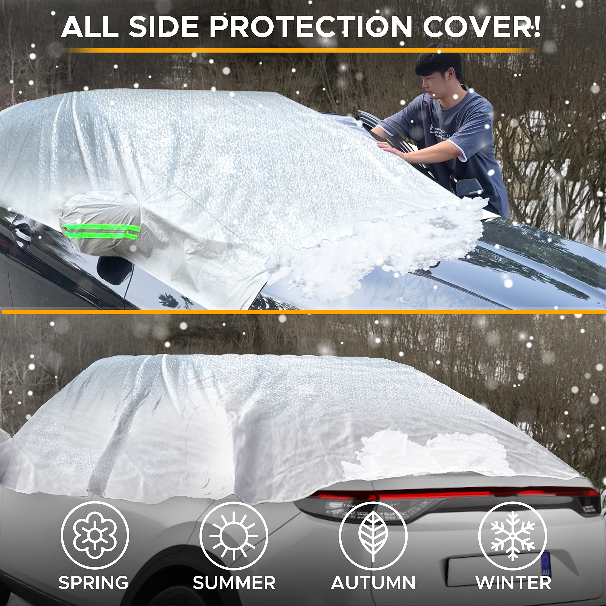 EcoNour Car Windshield Snow and Frost Cover | Water-Resistant, Windproof, Dustproof (SUV YL)