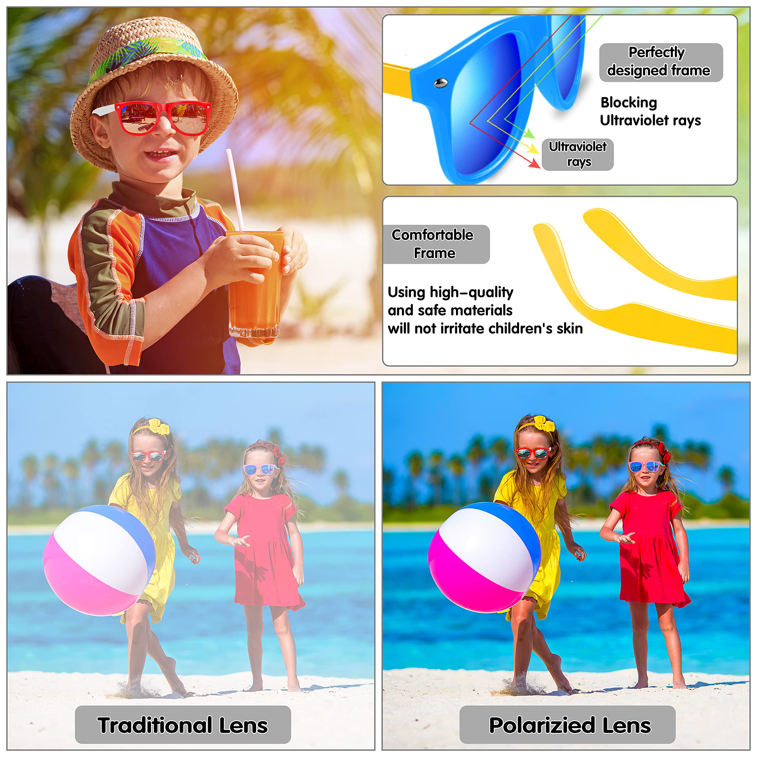 GINMIC Kids sunglasses bulk, Kids Sunglasses Party Favor 24 PCS