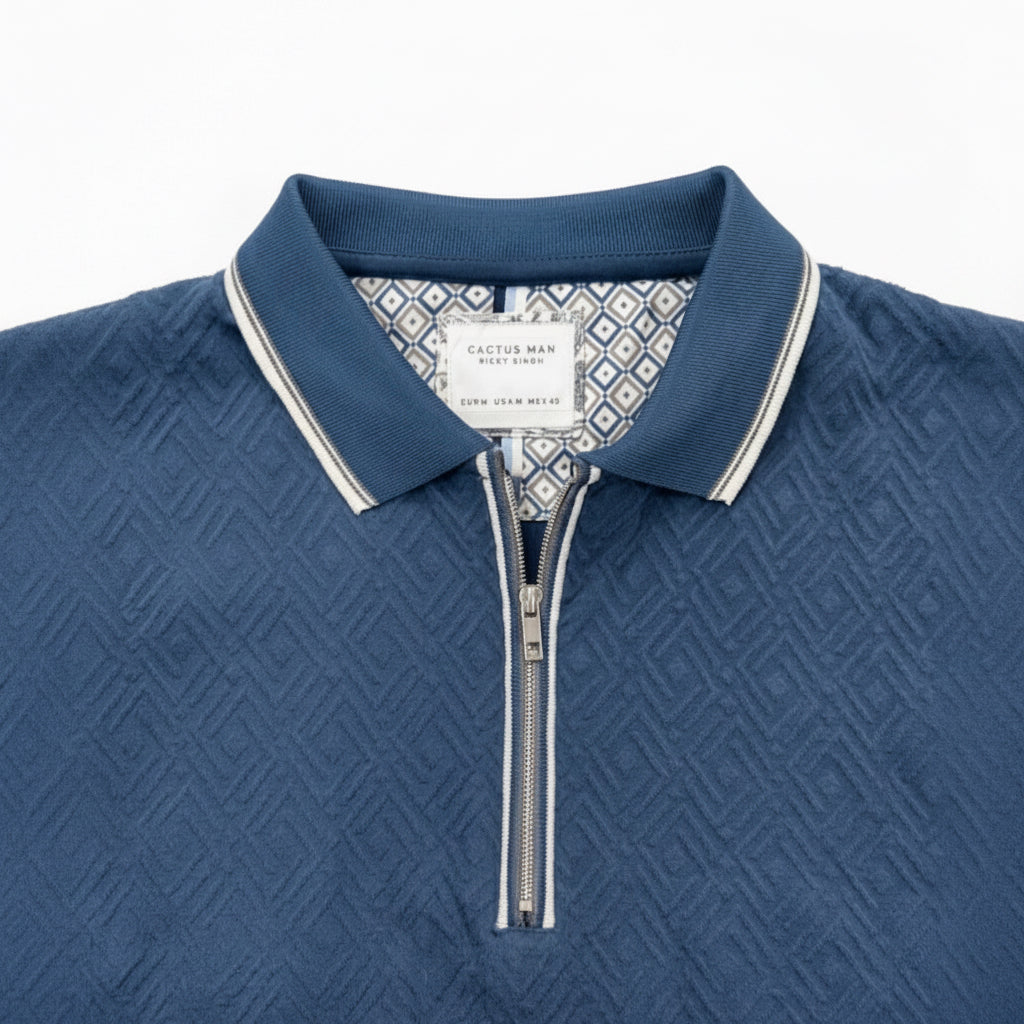 CACTUS MAN BLUE QUATER ZIP MEN
