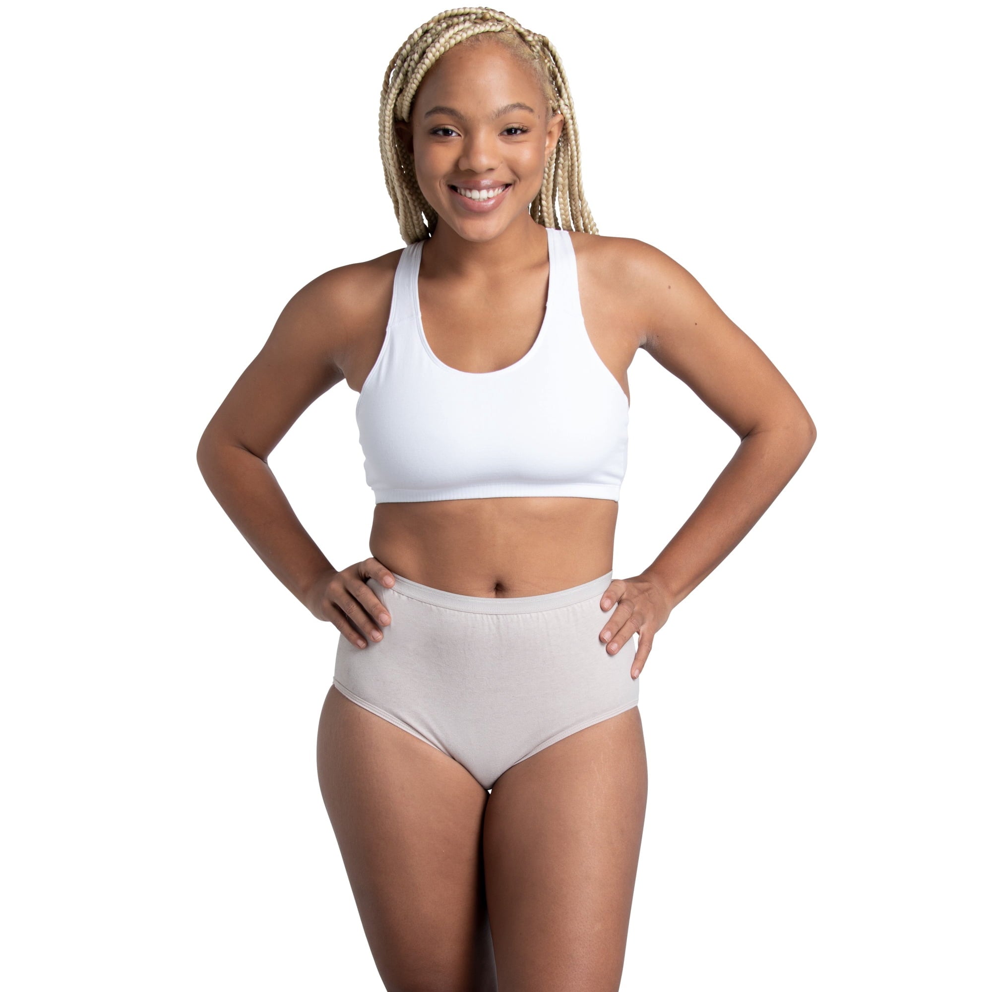 المقاس: 8/XL (مقاس البنطال: 14-16) - ملابس داخلية نسائية قطنية من Fruit of the Loom، عبوة من 10 قطع