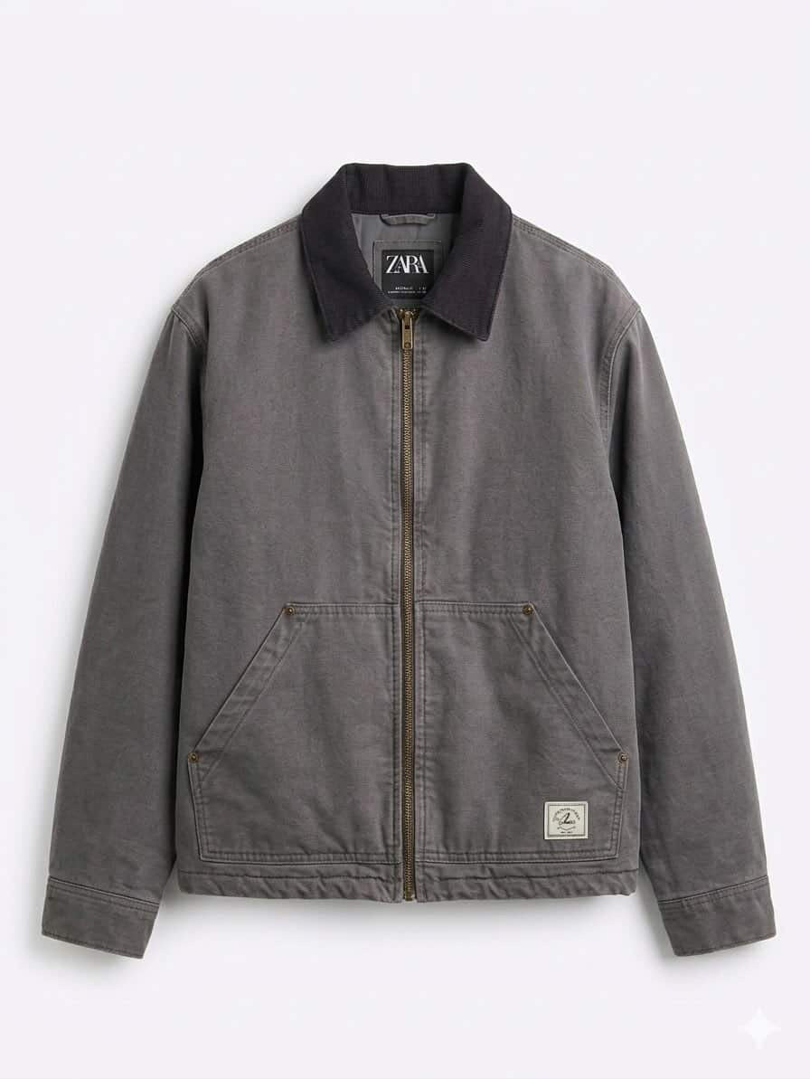 ZARA GREY DENIM JACKET FOR MEN