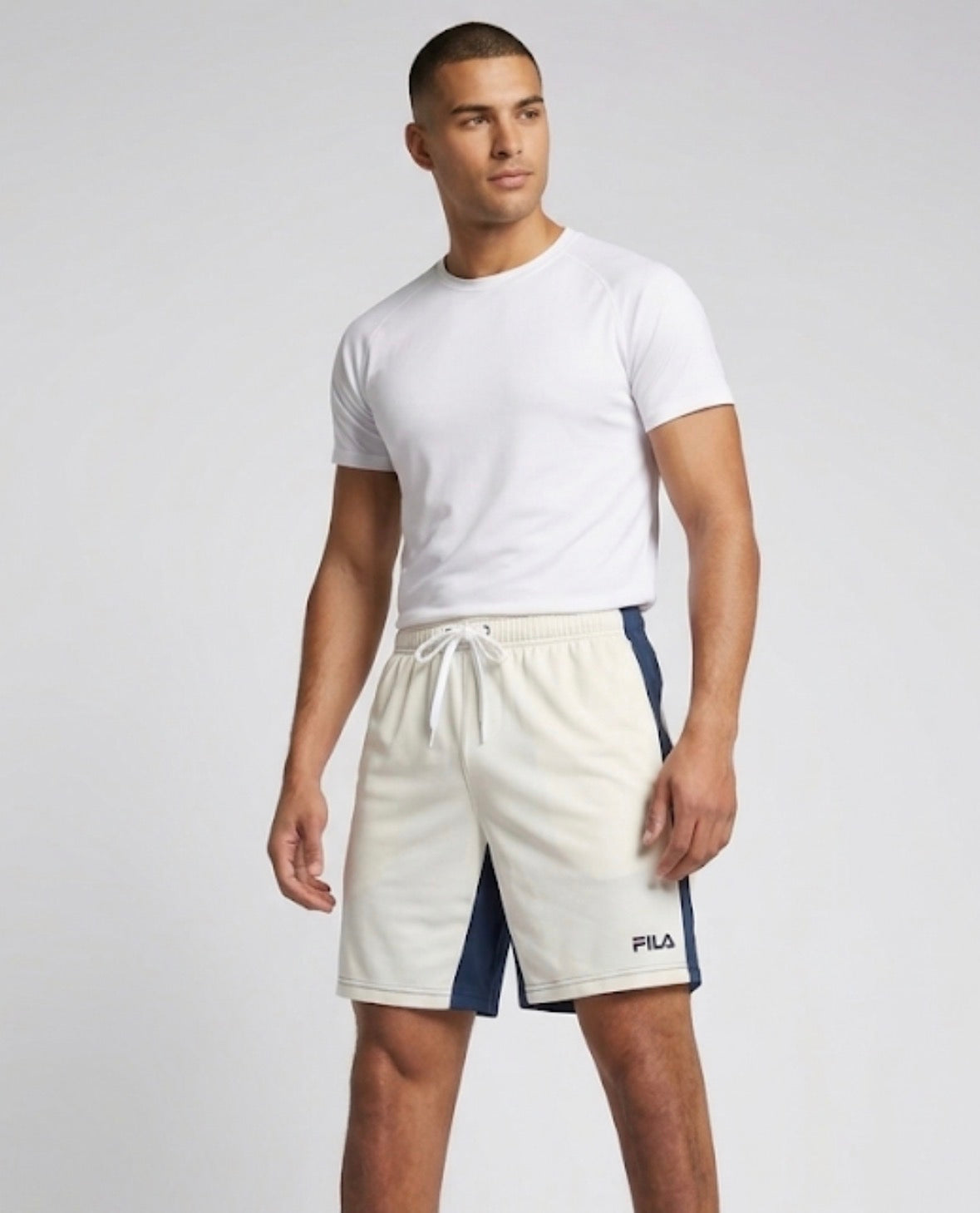 FILA CREAM AND NAVY SHORTS FOR MEN(fm211126-180)