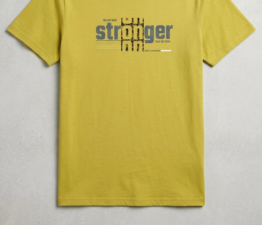 MONOPOLEE OLIVE GREEN PRINTED TSHIRT MEN