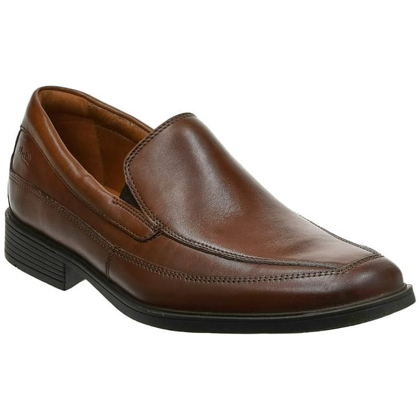 Clarks Men’s Tilden Free Dark Tan Leather Slip-On Dress Loafers
