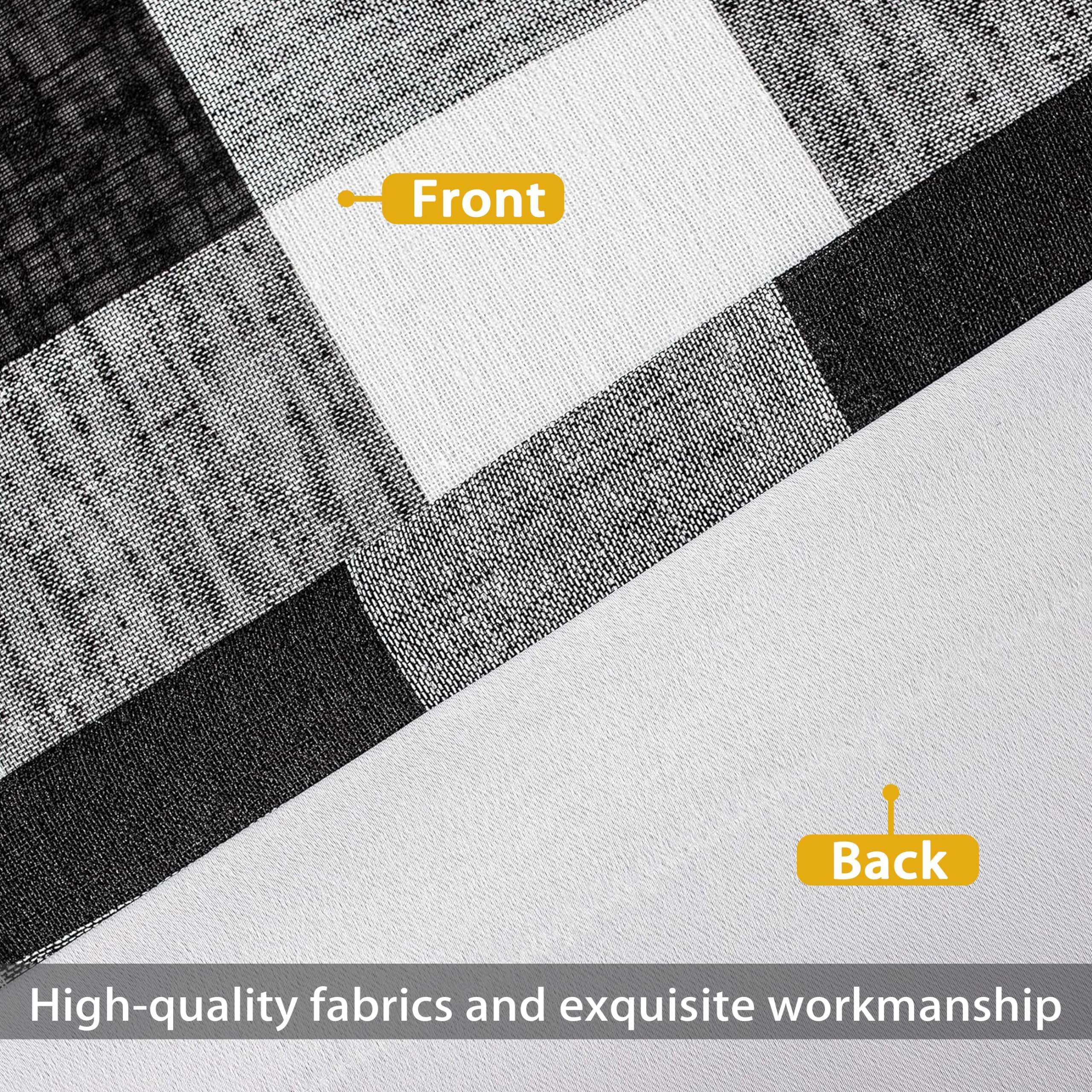 ستائر DriftAway Buffalo Plaid Check المنسوجة والمبطنة بنقشة مربعات حرارية معتمة مكونة من لوحين 127 × 213 سم (أسود)