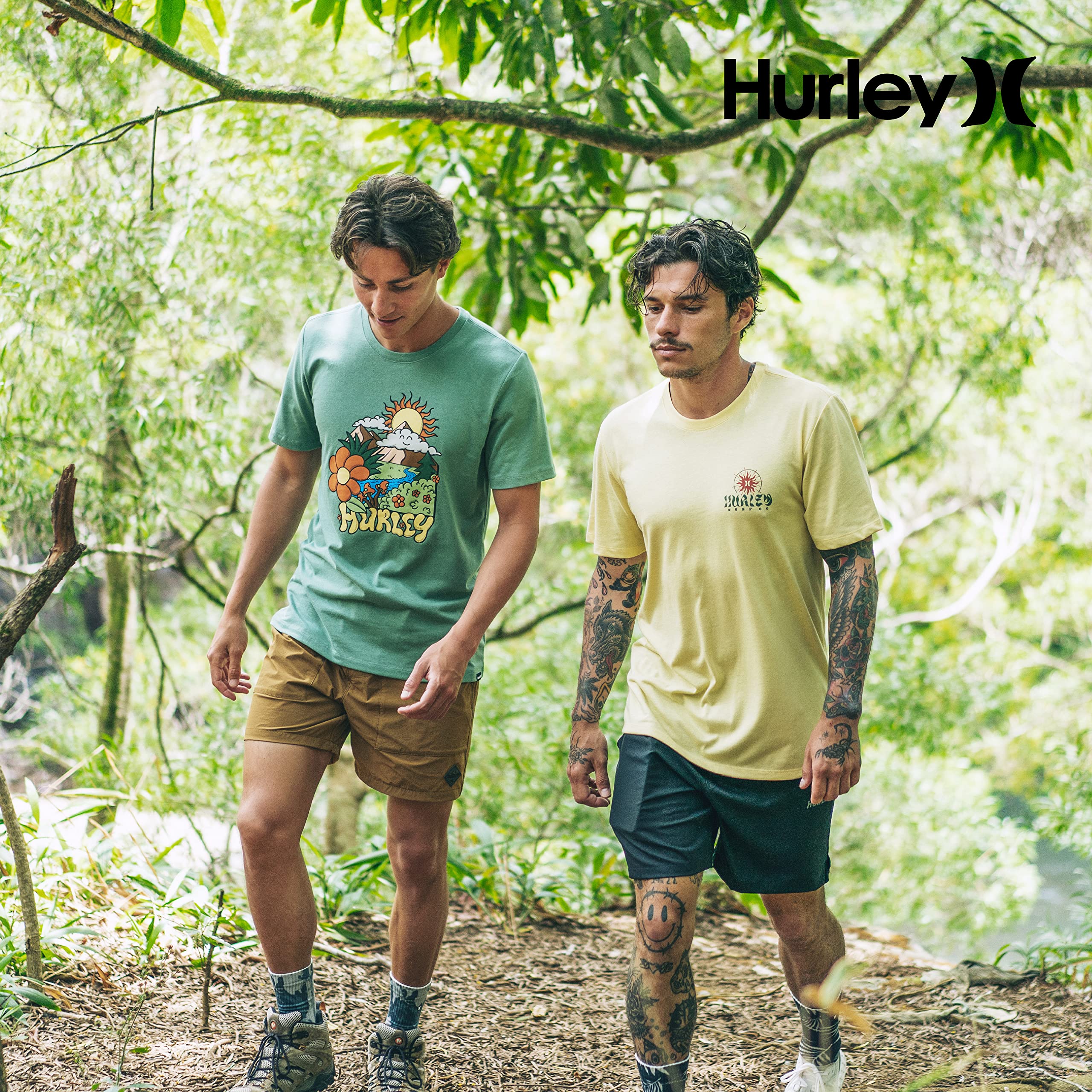 المقاس: 34 - شورت هيرلي H2O-Dri Cutback للرجال بطول 21 بوصة