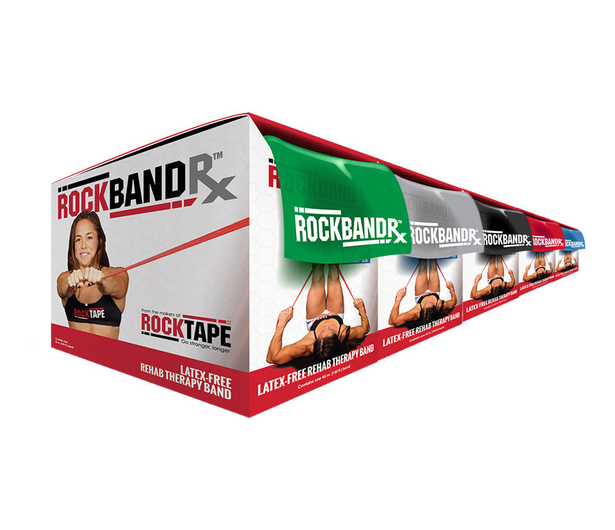 ROCKTAPE LATEX-FREE REHAB THERAPY BAND Heavy RED
