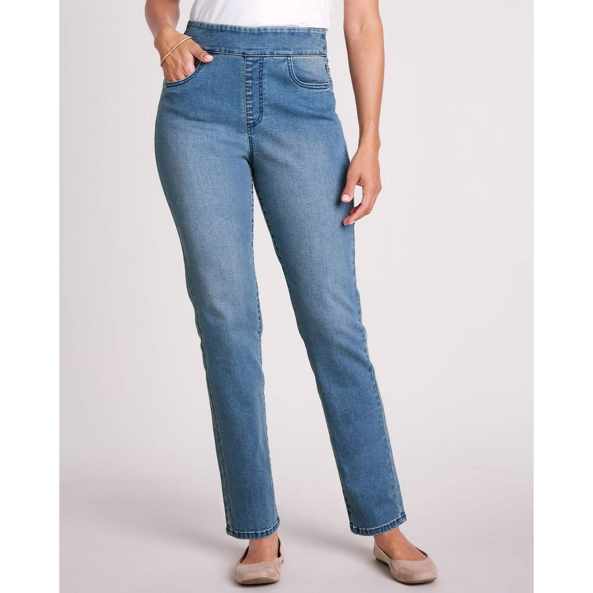 SIZE: S - American Eagle Outfitters Denim ease Flat-Waist Pull-On Jeans Luxe Stretch