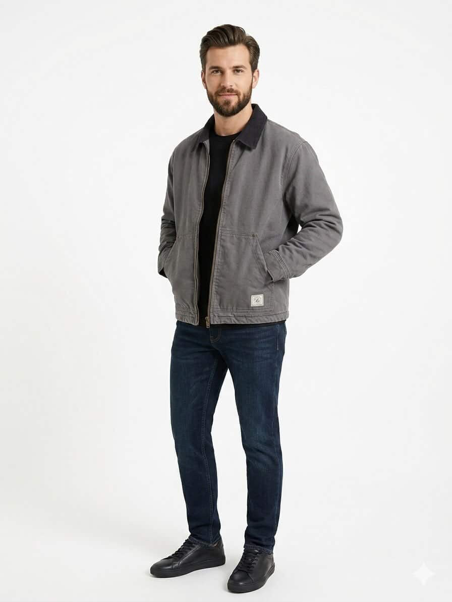 ZARA GREY DENIM JACKET FOR MEN
