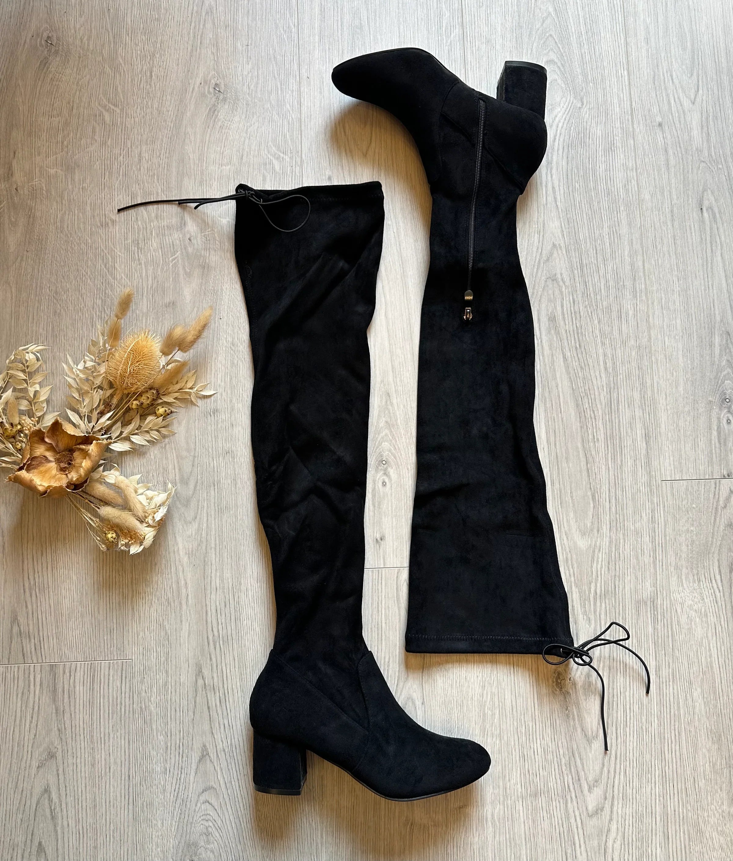 Forever 21 Over The Knee Boots In Black