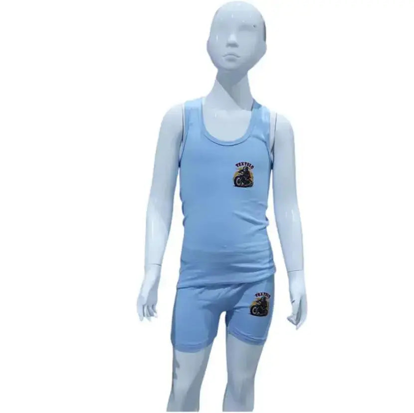 Kids underwear for boys Cotton Vests And Briefs Set Blue 100% cotton