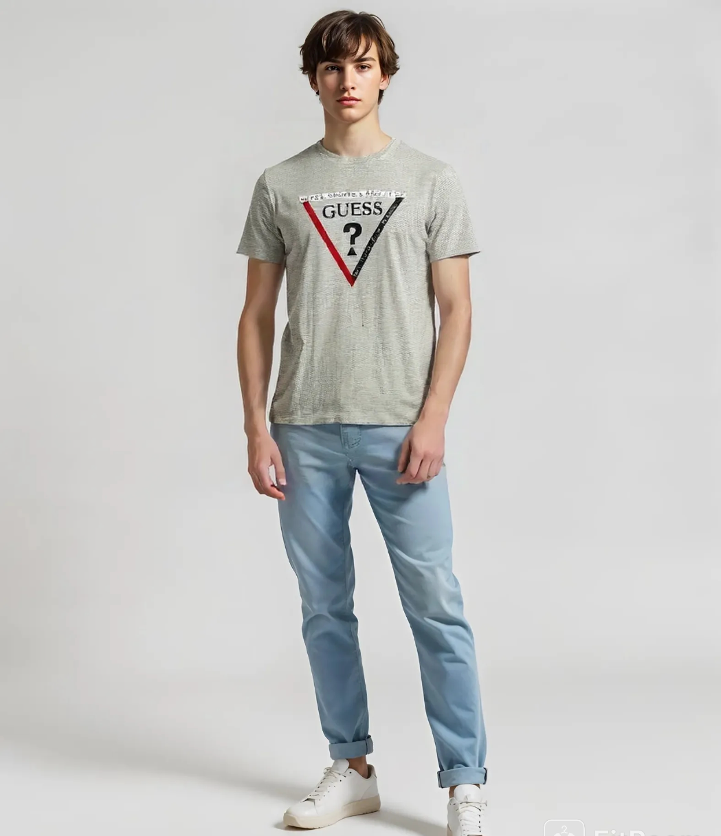 Guess Los Angeles Men’s Gray Cotton T-Shirt