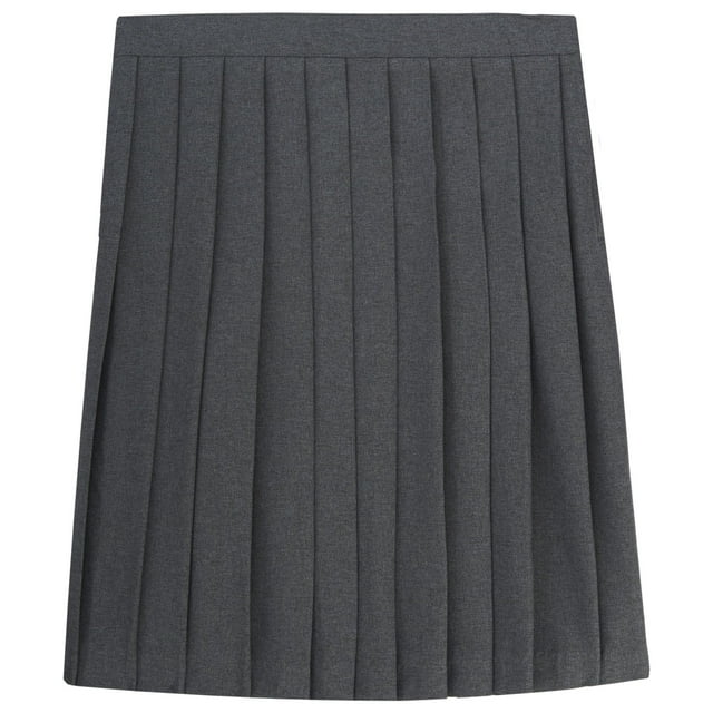 SIZE 10 - French Toast Big Girls Adjustable Waist Mid-Length Pleated Skirt - Gray