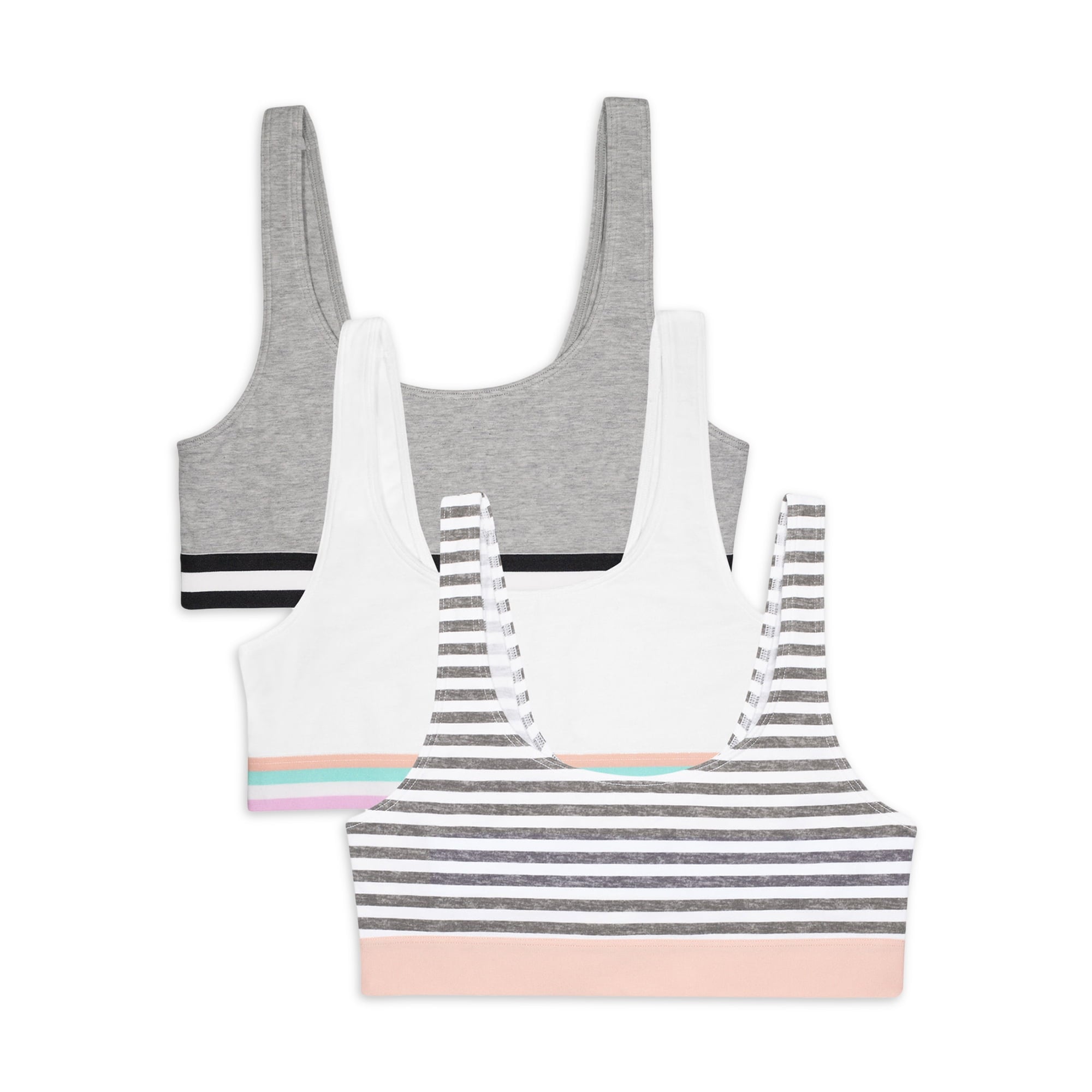 SIZE: 40 - Fruit of the Loom Girls Cotton Sports Bra 3-Pack