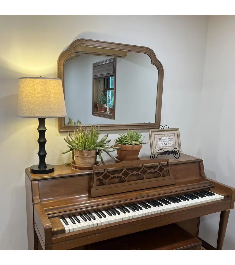 SEALED-92CM x 66CM French Country Mantle Wood Mirror Natural-Threshold™ (BLACK COLOR)