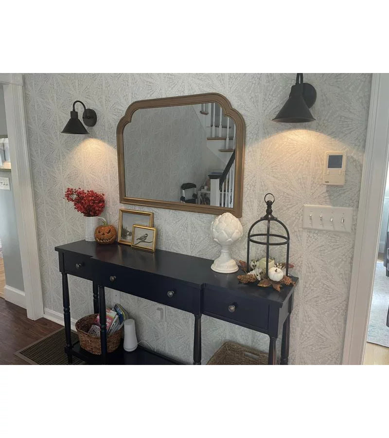 SEALED-92CM x 66CM French Country Mantle Wood Mirror Natural-Threshold™ (BLACK COLOR)