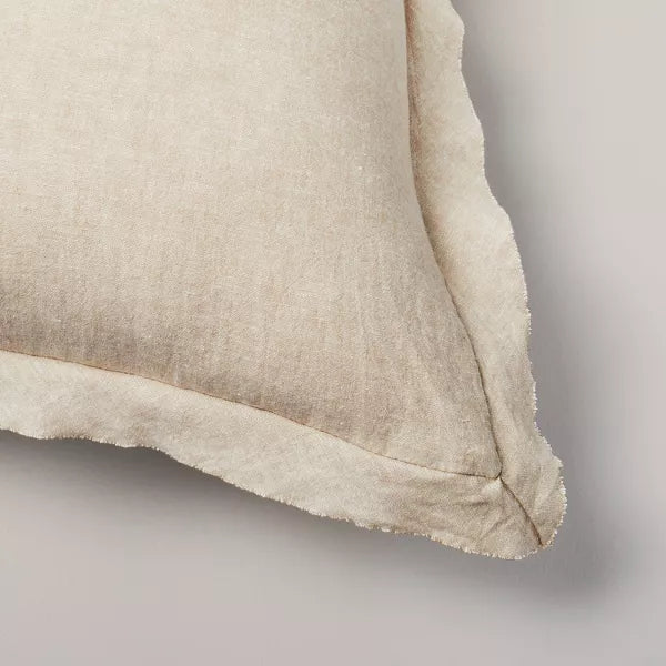 SEALED - 66cmx66cm Cotton & Linen Blend Euro Pillow Cream - Hearth & Hand™ with Magnolia