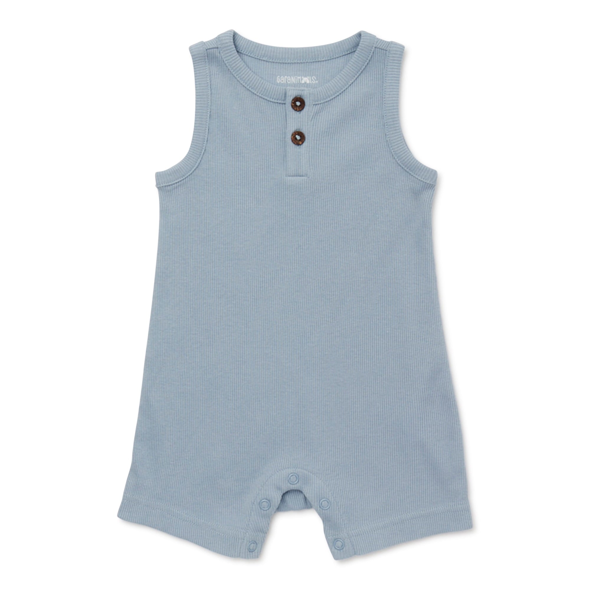 Garanimals Baby Boy Solid Tank Henley Romper, Sizes 0-24 Months