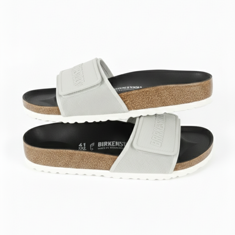 Birkenstock Tema Microfiber Gray Slide Sandal ( WITHOUT BOX )