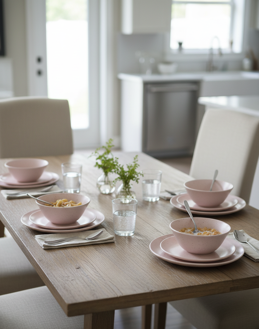 Mainstays 12-Piece Dinnerware Set Service For 4 BPA-Free Dishwasher & Microwave