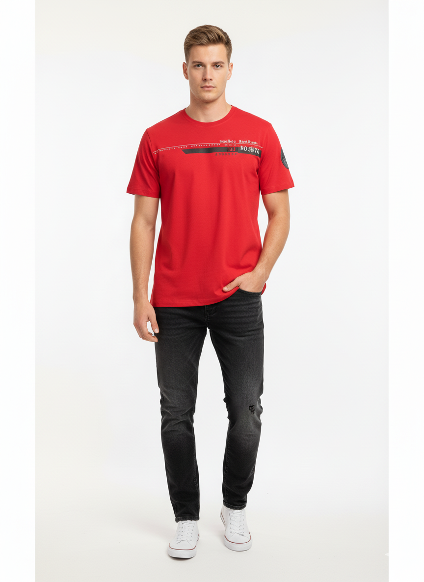 FREE FLY SPORTSWEAR RED MEN T-SHIRT