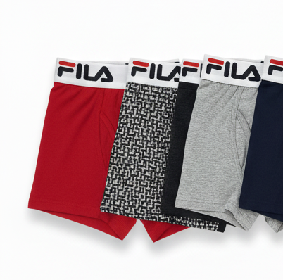 Fila Men 4 Pack Brand Logo Boxer Briefs
