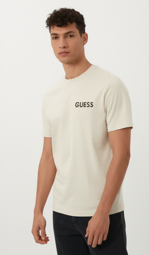 Guess Los Angeles Men’s Beige Cotton T-Shirt