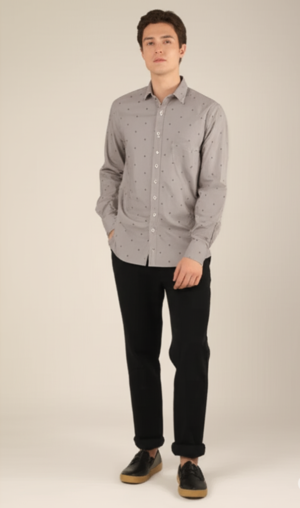 Sacoor Brothers Men's Checkered Shirt with Embroidered Logo – Casual & Stylish