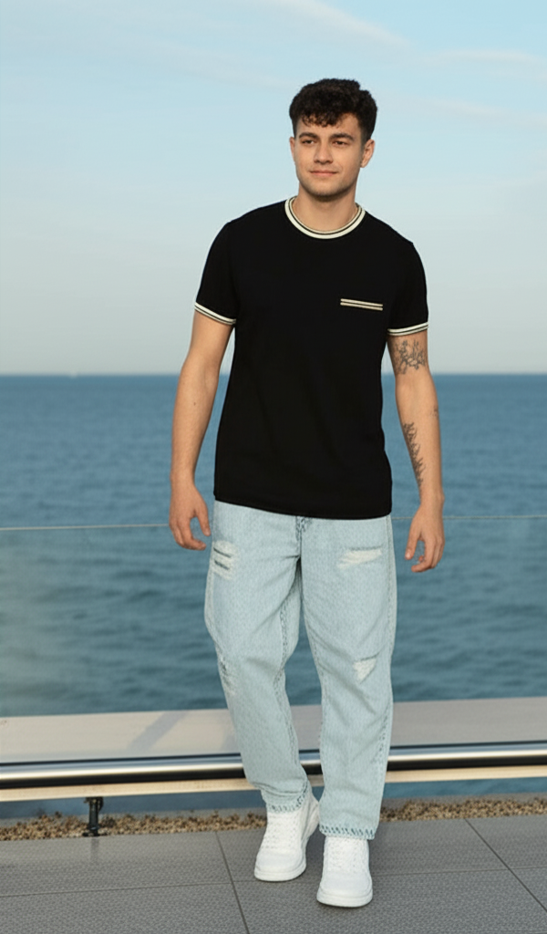 Cactus Man Ricky Singh Men's Round Neck Half-Sleeve T-Shirt