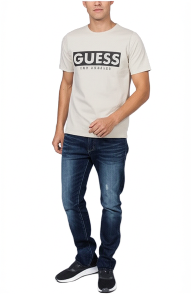 Guess Los Angeles Men’s Beige Cotton T-Shirt