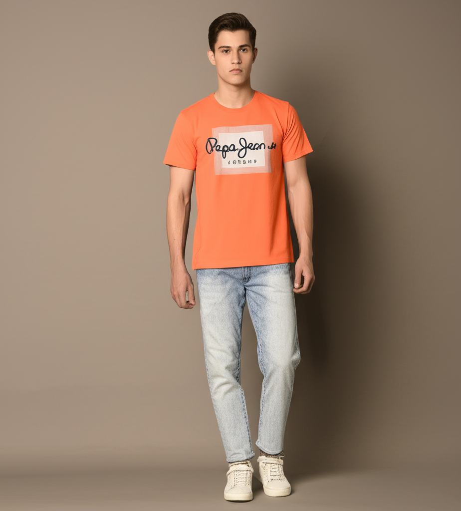 PEPE JEANS LONDON SLIM T-SHIRT ORANGE M1