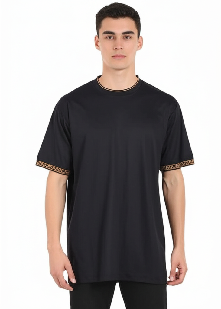 Man Ricky Singh Men’s Black Round Neck Half-Sleeve T-Shirt