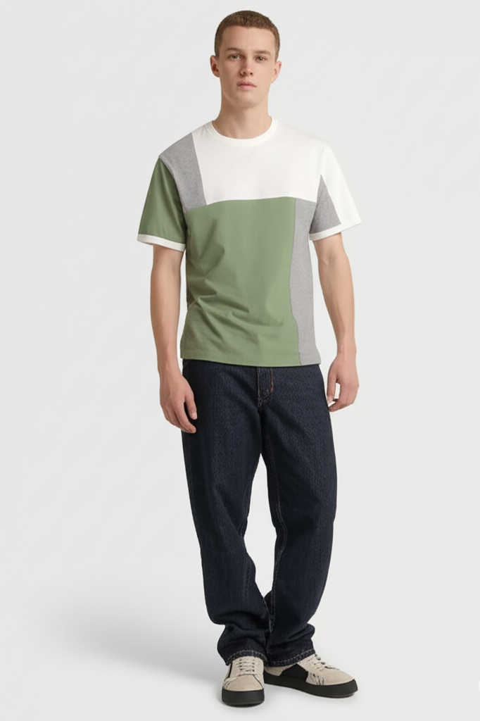 Denim & Flower Men’s Round Neck T-Shirt