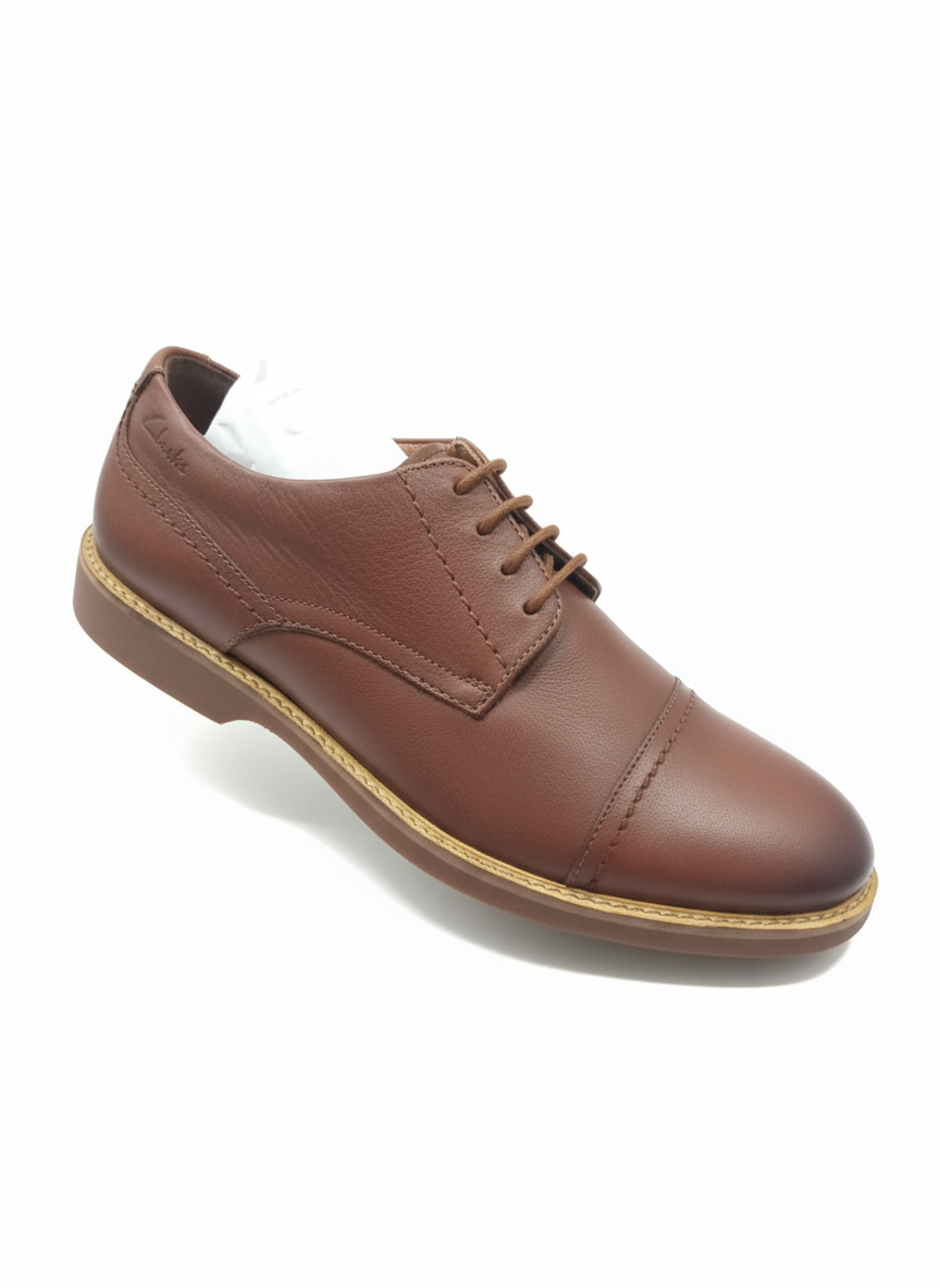 Clarks Atticus Cap Men's Leather Oxford Dress Shoes – Classic Cap Toe Formal Footwear