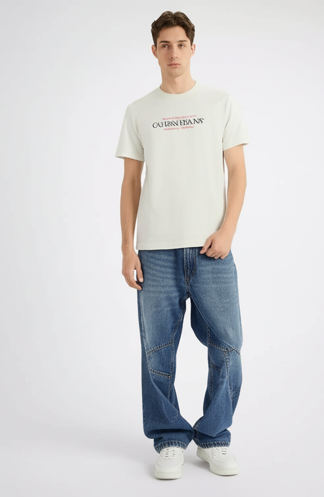 Guess Jeans Men’s White Cotton T-Shirt