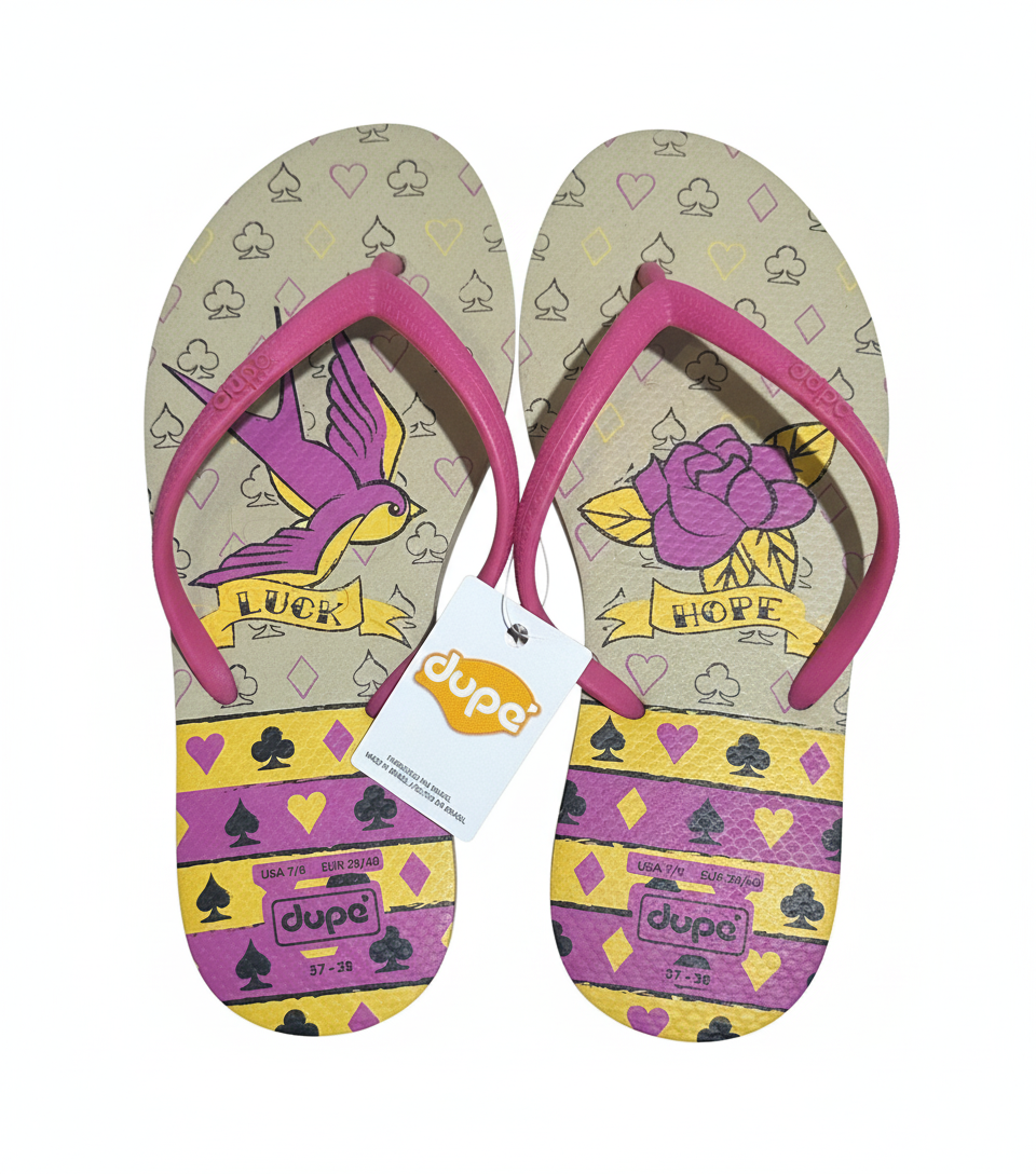 Dupe flip flop slippers for women's lucky design