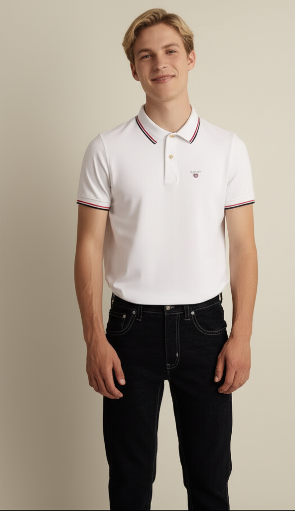 Gant Men’s White Cotton T-Shirt – Classic Casual Tee