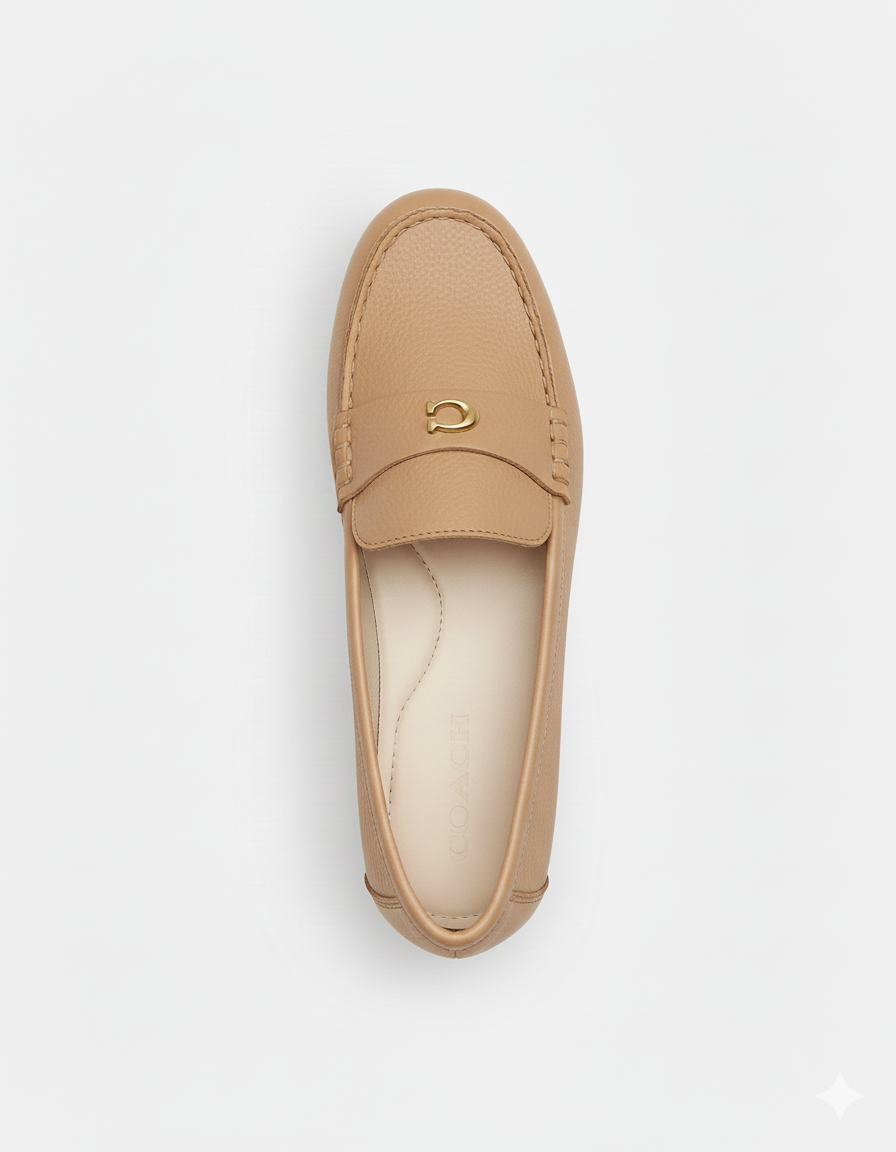 Coach Jocelyn Leather Loafer Beige