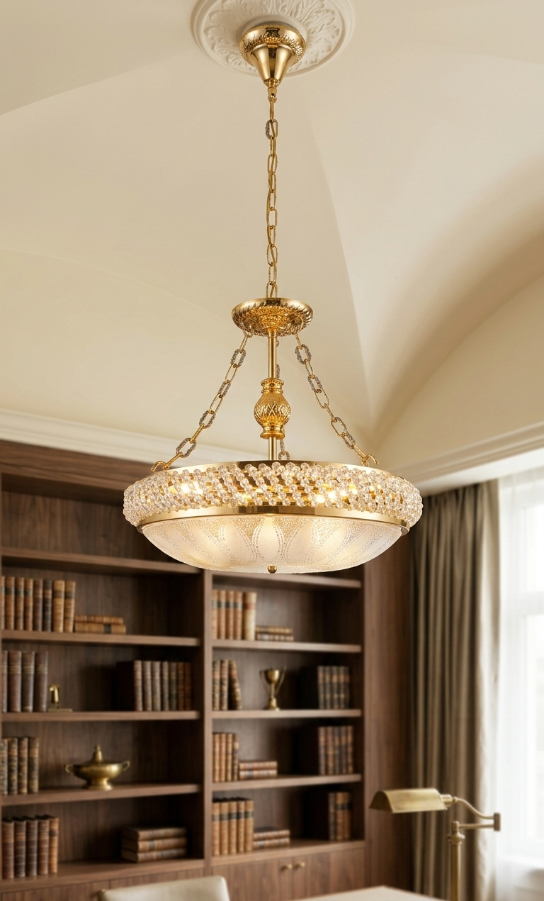 Classic Crystal Basket Chandelier ( without Light bulb )
