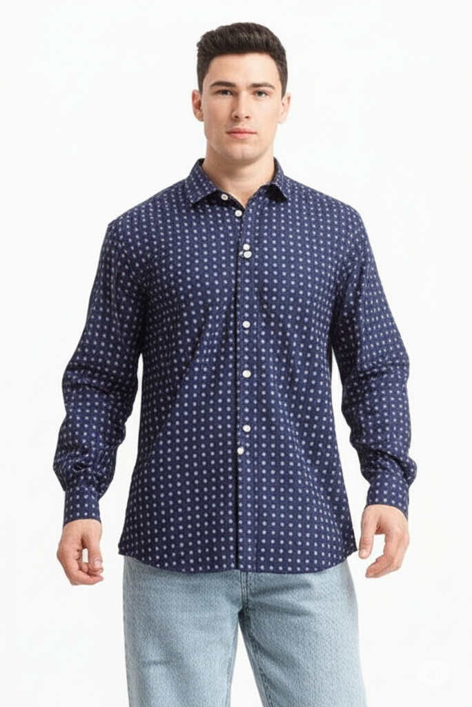 Charles Tyrwhitt Men’s Navy Shirt – Elegant Formal & Casual Wear
