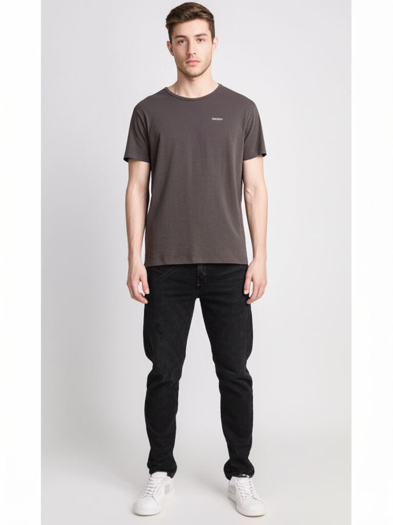 Guess Eco Men’s Dark Gray Cotton T-Shirt
