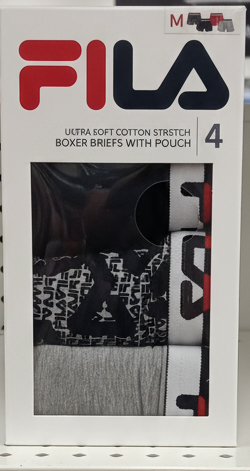 Fila Men 4 Pack Brand Logo Boxer Briefs
