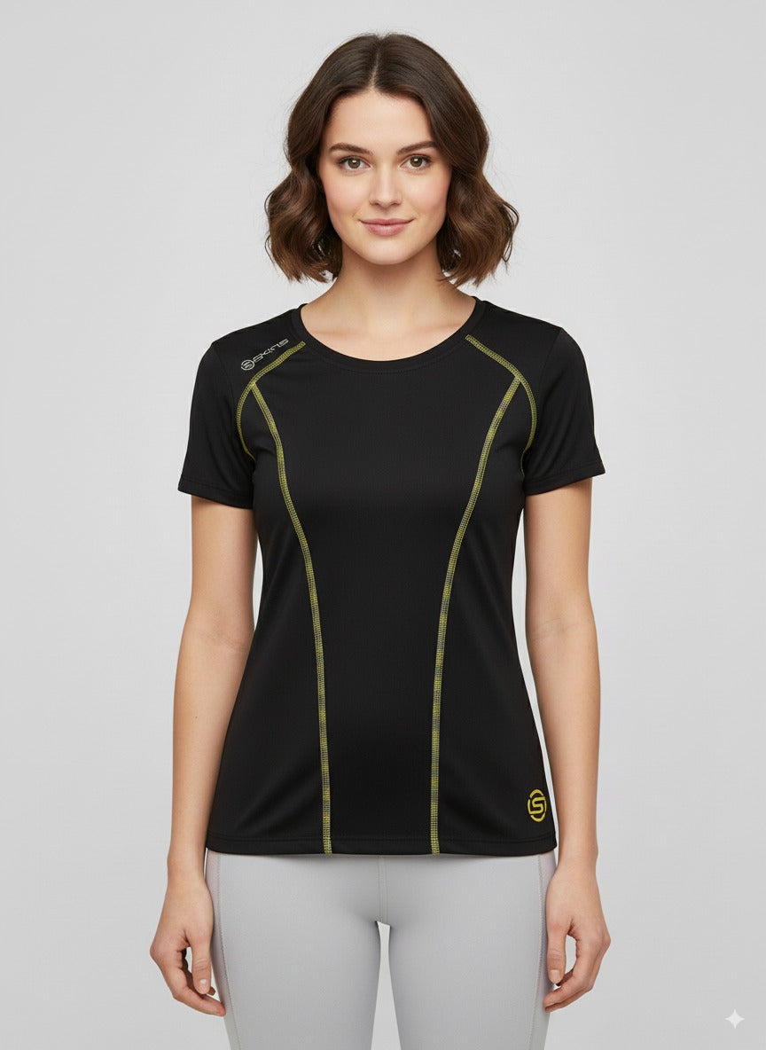 Skins Half sleeve T-shirt the color is black