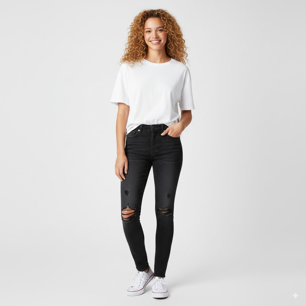 FOREVER 21 WOMEN'S HIGH RISE SKINNY JEANS