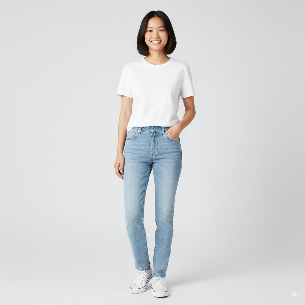 MISS SHOP WOMEN'S LIGHT BLUE JEANS