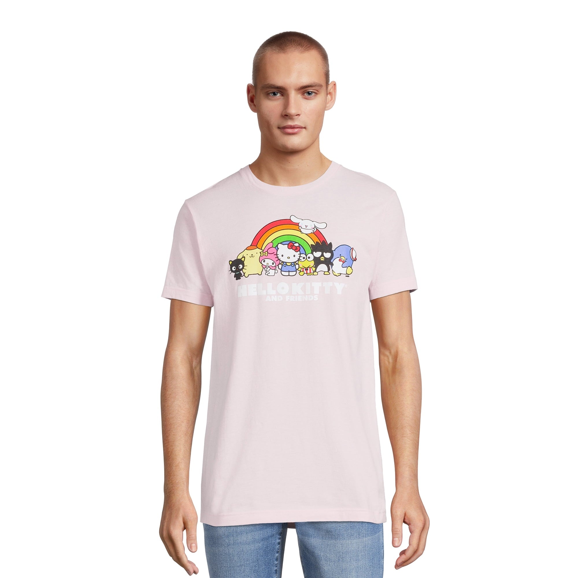 Size M (38-40) - Hello Kitty and Friends Men S Graphic Tee with Short Sleeves