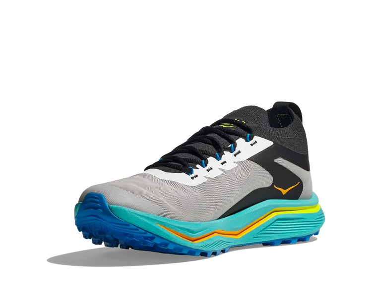 NEW Hoka Zinal 2 Black Ceramic Blue Trail Running Shoes Low Hiking Vibram Soles (1141491-BCMC)-(NO BOX)