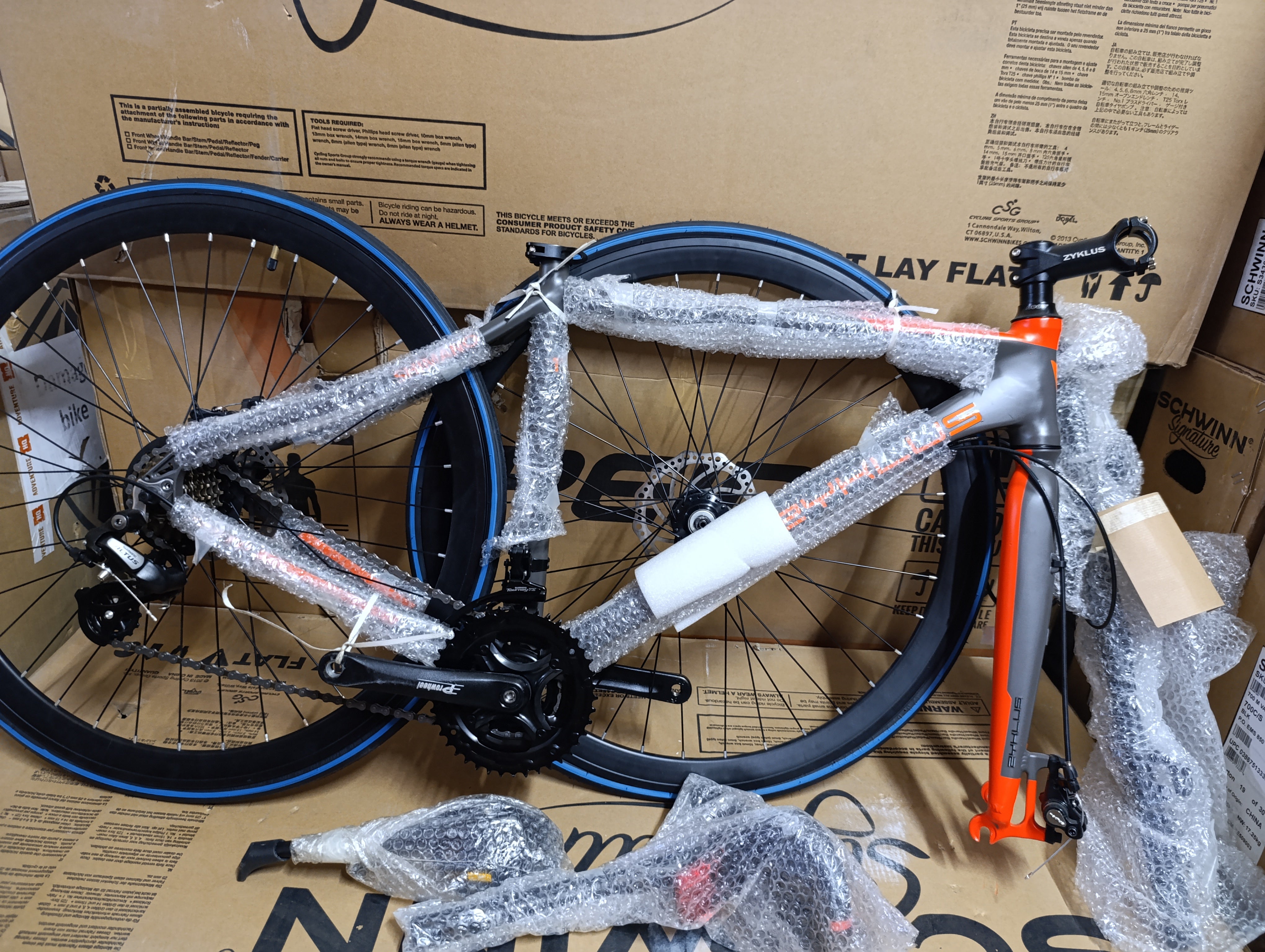 Zyklus Hybrid Bike- 700c-Orange/Grey