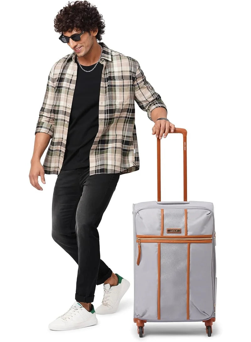 DKNY Autograhed Upright Storm Grey Trolley Bag Luggage DT414AG2