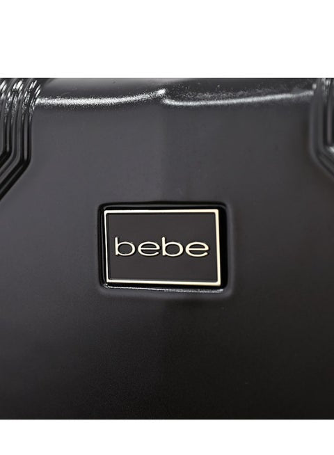 Bebe Black Lightweight Mobility Polycarbonate multiple compartments inside 8WD Spinning Wheel System Luggage Trolley Bag